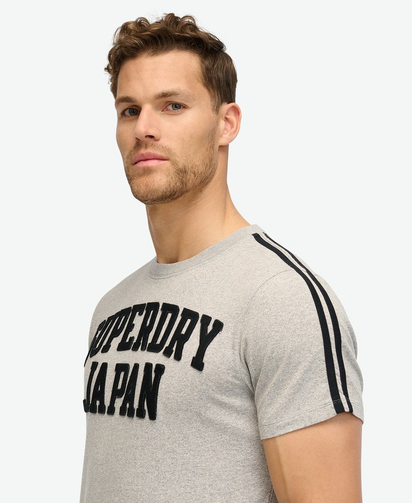 koszulka sportowa w paski w stylu vintage w kolorze jasnoszarym melanżowym