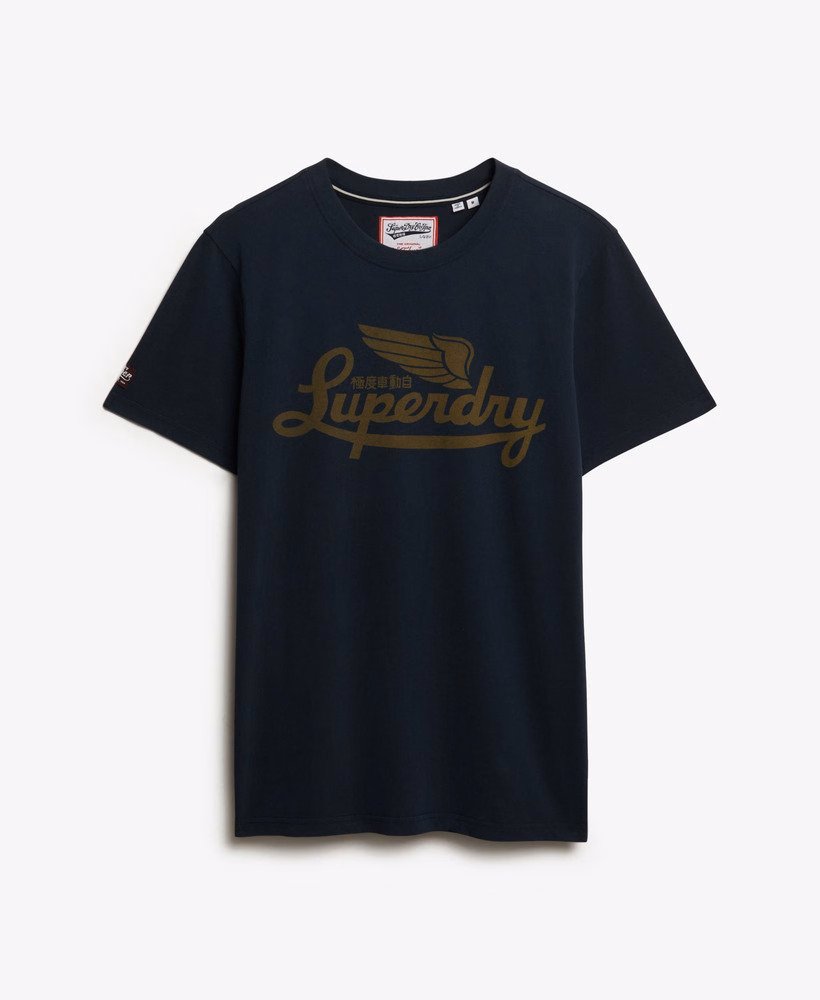 Koszulka z nadrukiem Heritage Brand o luźnym kroju