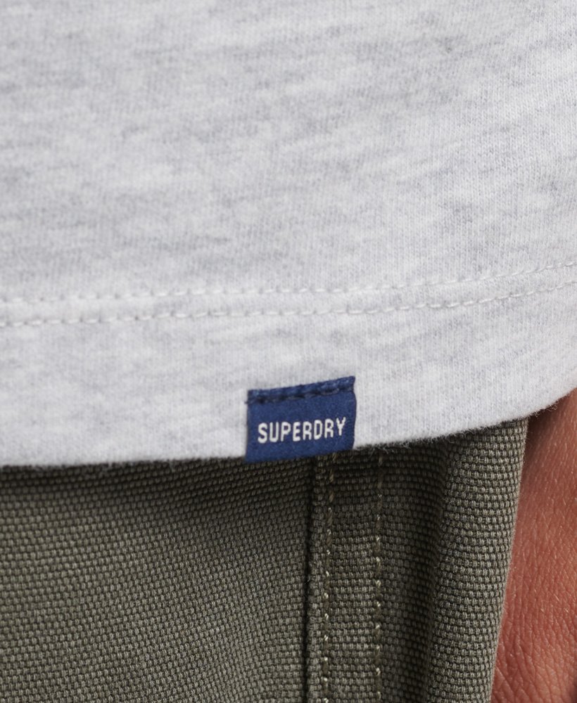 koszulka z bawełny organicznej w stylu vintage z haftowanym logo w kolorze glacier grey marl