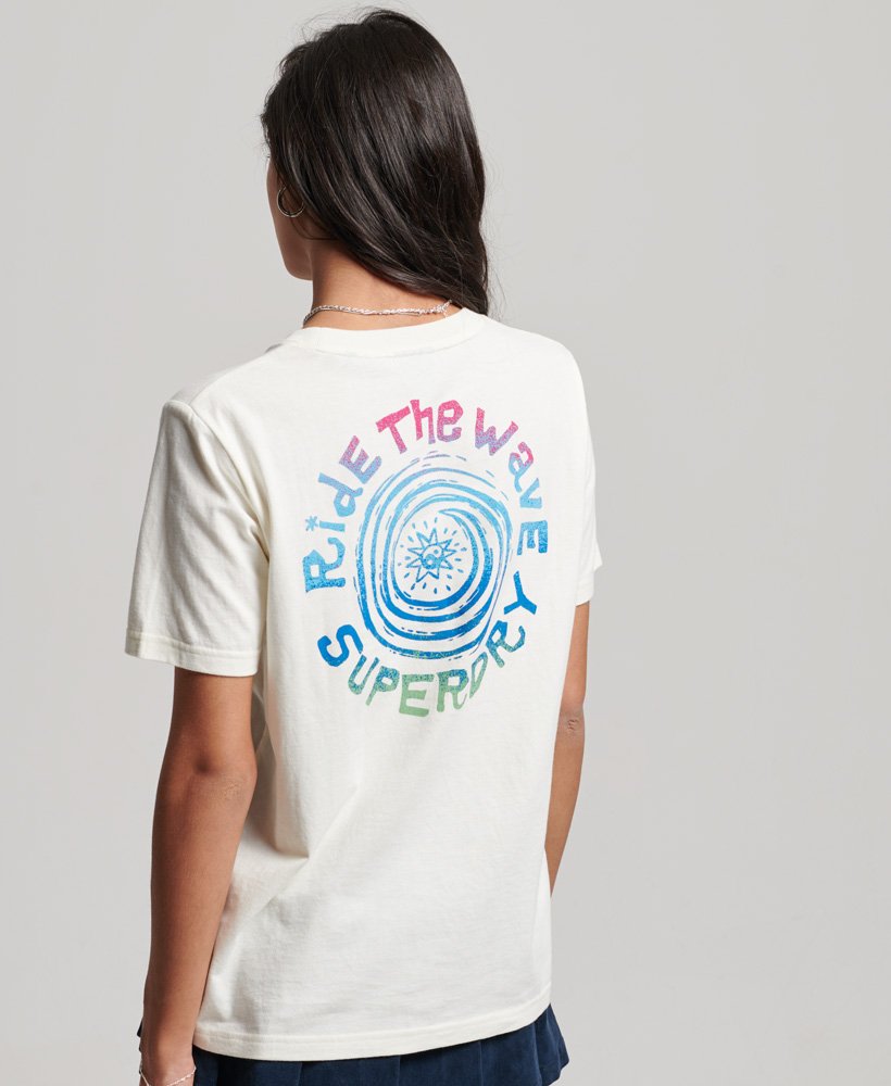 koszulka vintage tribal surf w kolorze off white