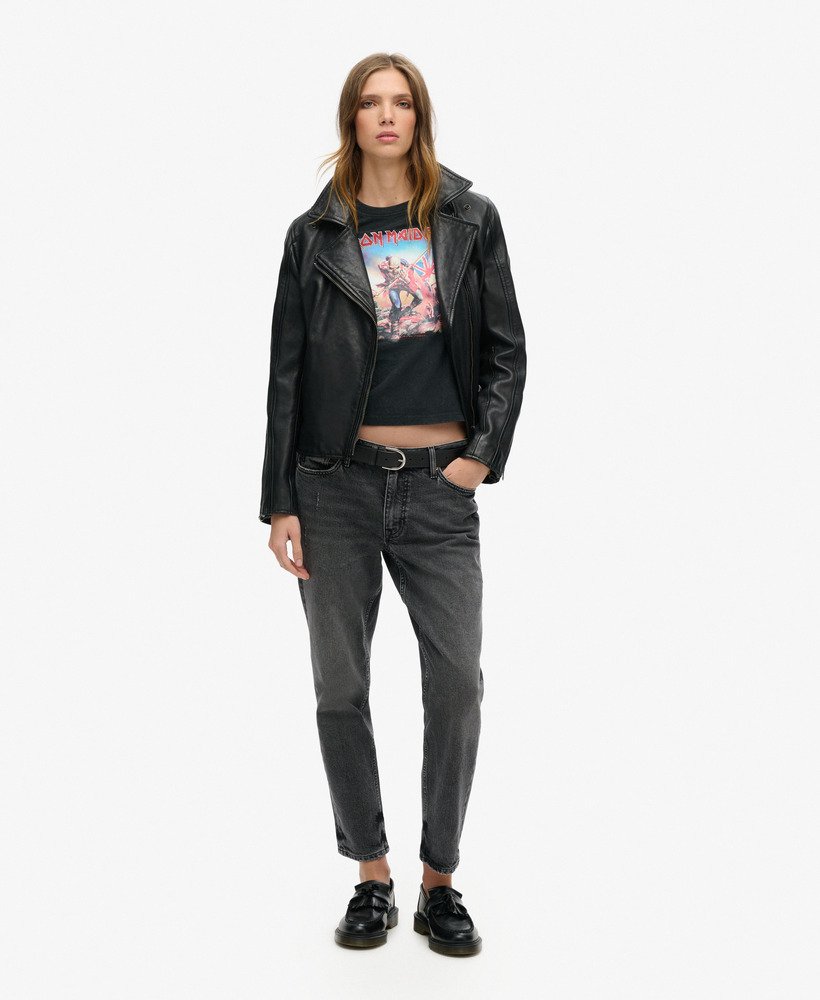 koszulka iron maiden x superdry z krótkim rękawem i zespołem w kolorze czarnym z grubym tyłem