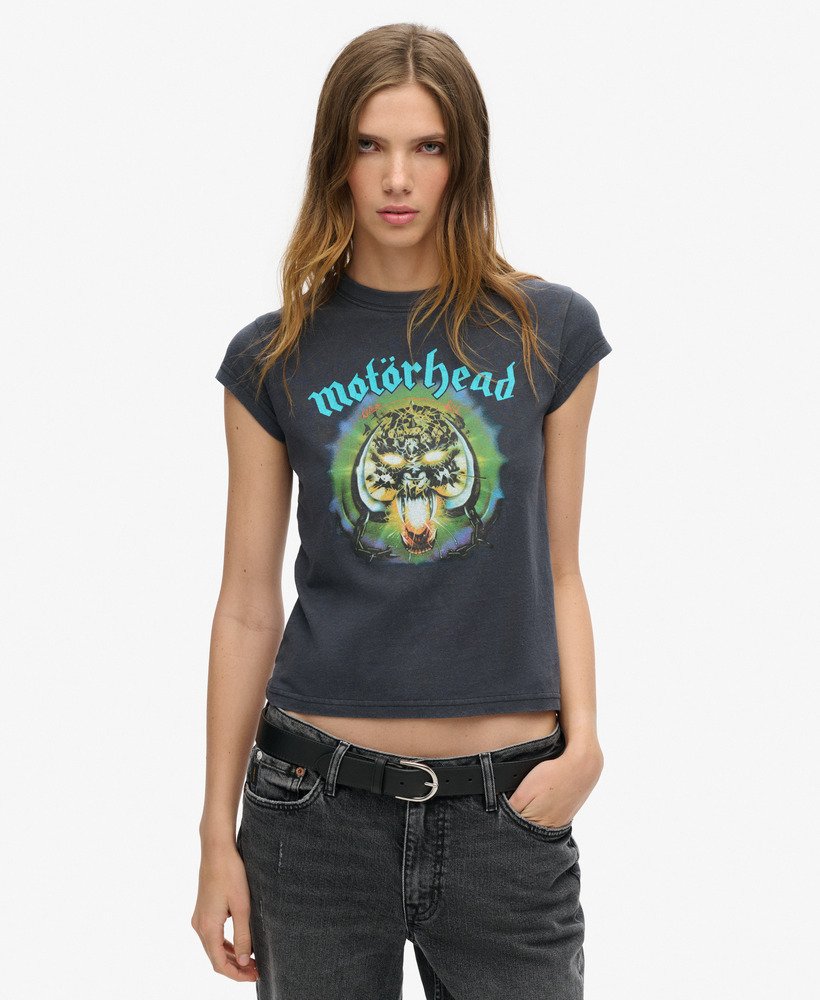koszulka motörhead x superdry z krótkim rękawem i zespołem w kolorze heavy backstage black