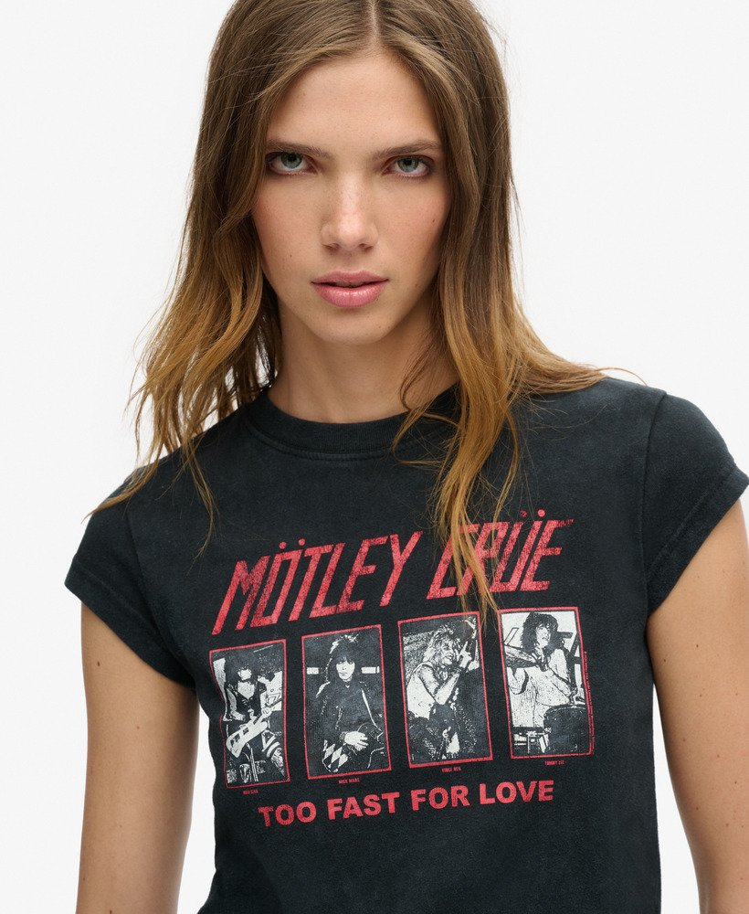 koszulka z krótkim rękawem motley crue x superdry w kolorze heavy amp black