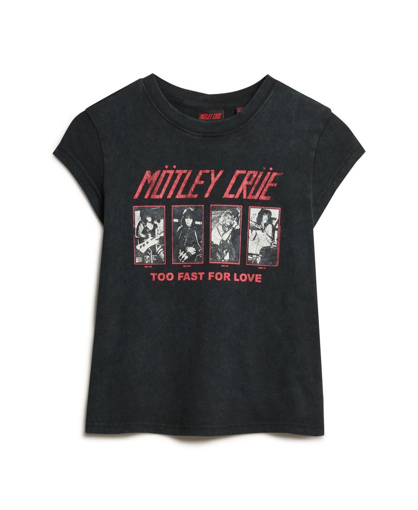 koszulka z krótkim rękawem motley crue x superdry w kolorze heavy amp black