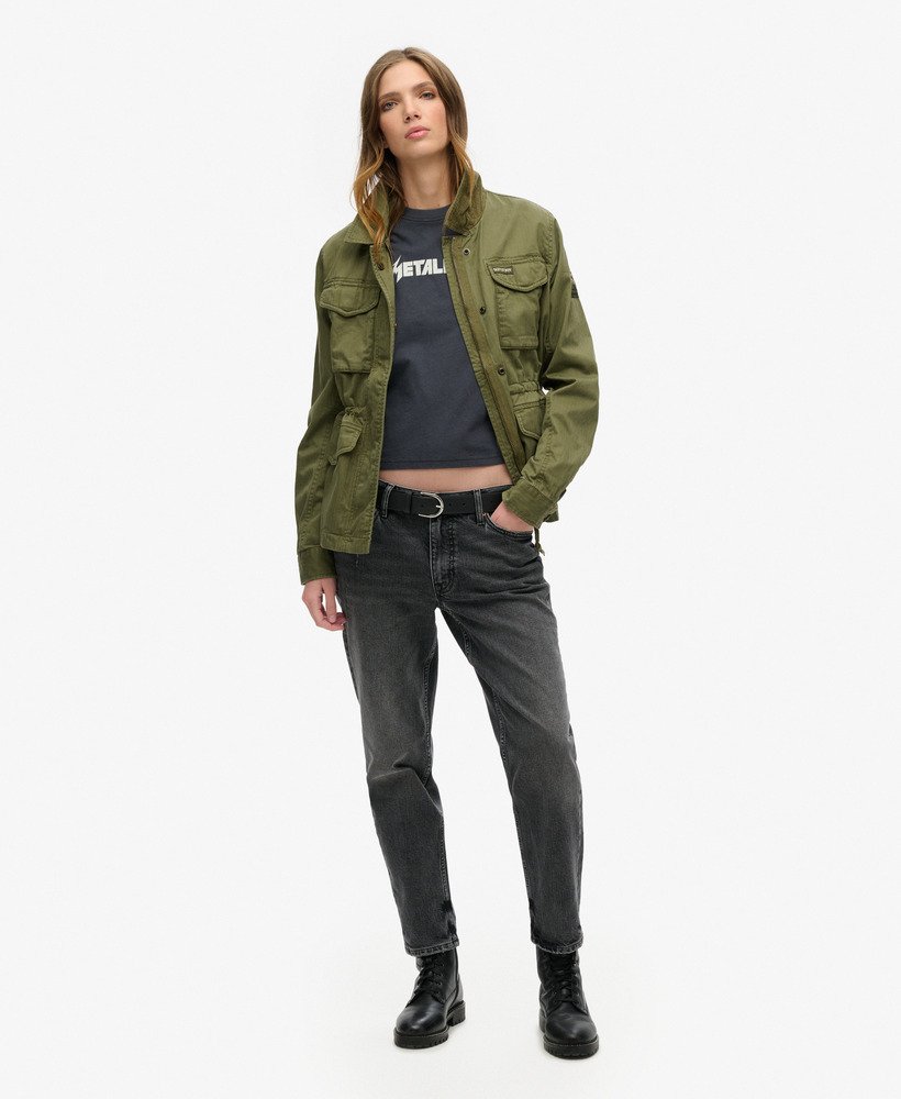 koszulka z krótkim rękawem i nadrukiem zespołu metallica x superdry w kolorze mid merch black