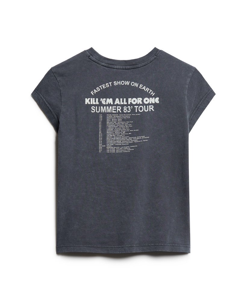 koszulka z krótkim rękawem i nadrukiem zespołu metallica x superdry w kolorze mid merch black
