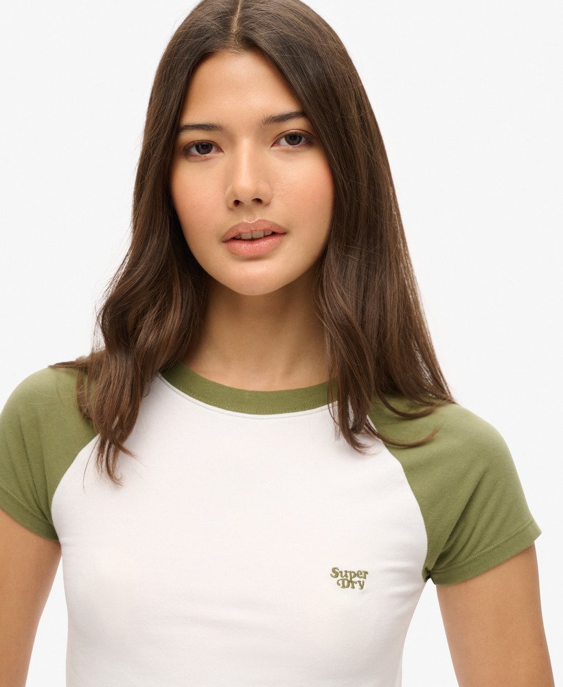 krótki t-shirt dla niemowląt z nadrukiem baseballowym w kolorze opticoliwkowo-khaki