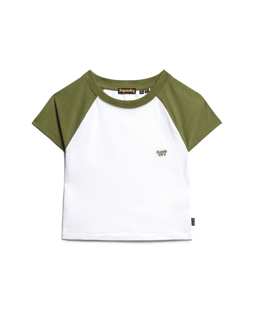 krótki t-shirt dla niemowląt z nadrukiem baseballowym w kolorze opticoliwkowo-khaki