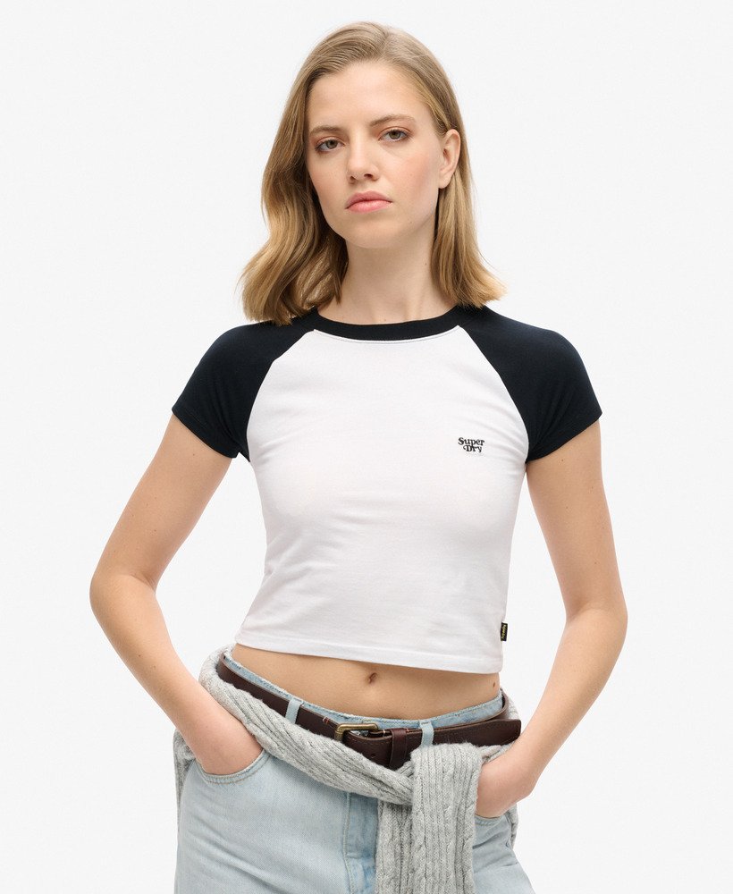 krótki t-shirt dziecięcy z nadrukiem baseballowym w kolorze opticblack