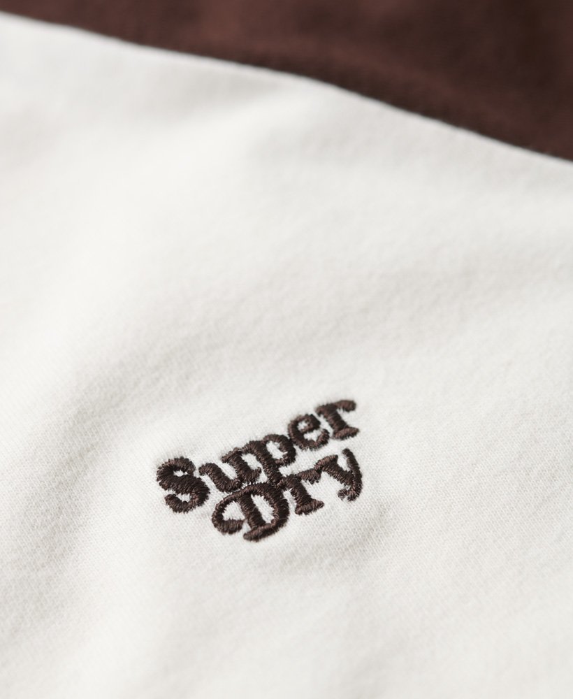 koszulka typu raglan z bawełny organicznej essential logo w kolorze złamanej bieliciemnego brązu czekoladowego