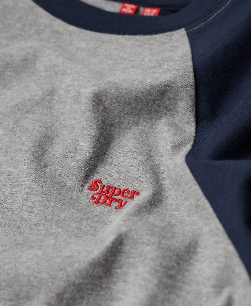 koszulka typu raglan z organicznej bawełny z logo essential w kolorze szarym melanżowymgranatowym