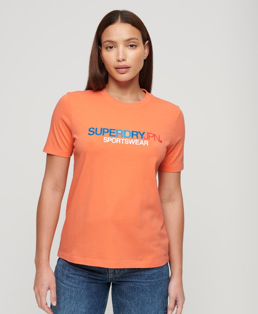 koszulka z logo sportswear relaxed t-shirt w kolorze fusion coral
