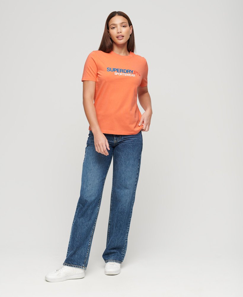 koszulka z logo sportswear relaxed t-shirt w kolorze fusion coral