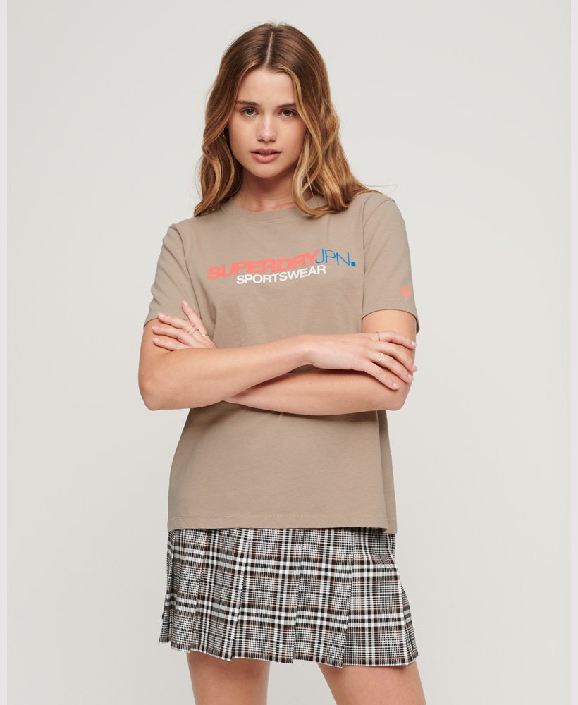 koszulka z logo sportswear relaxed w kolorze ciepŁej szaroŚci
