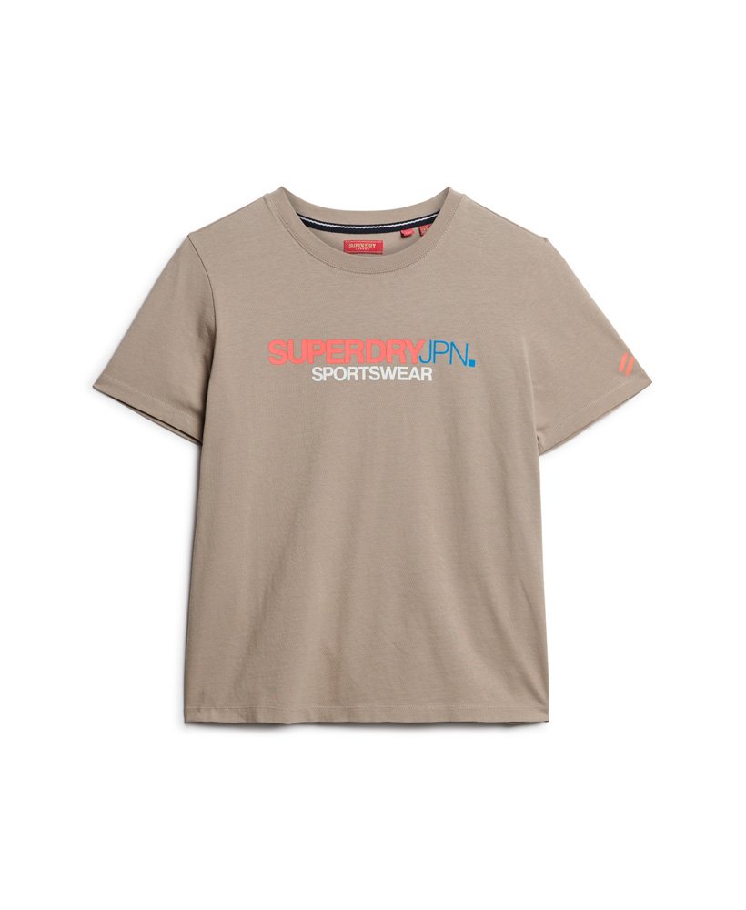 koszulka z logo sportswear relaxed w kolorze ciepŁej szaroŚci