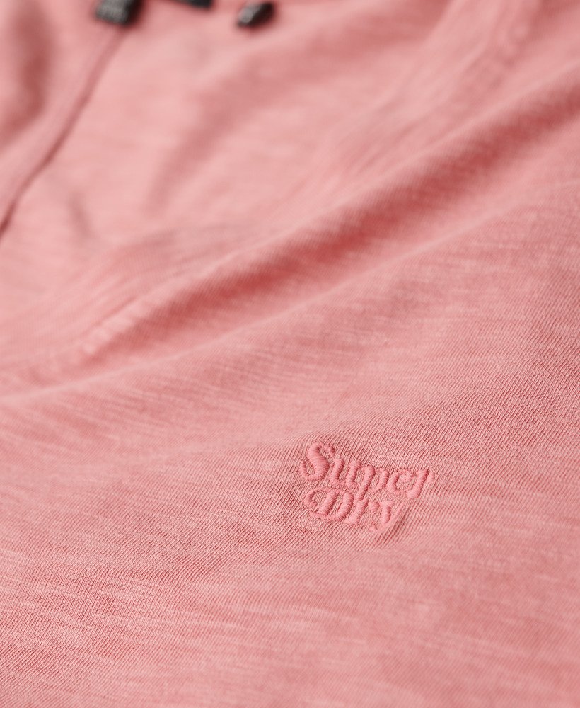koszulka z dekoltem w serek i haftem slub w kolorze dusty rose