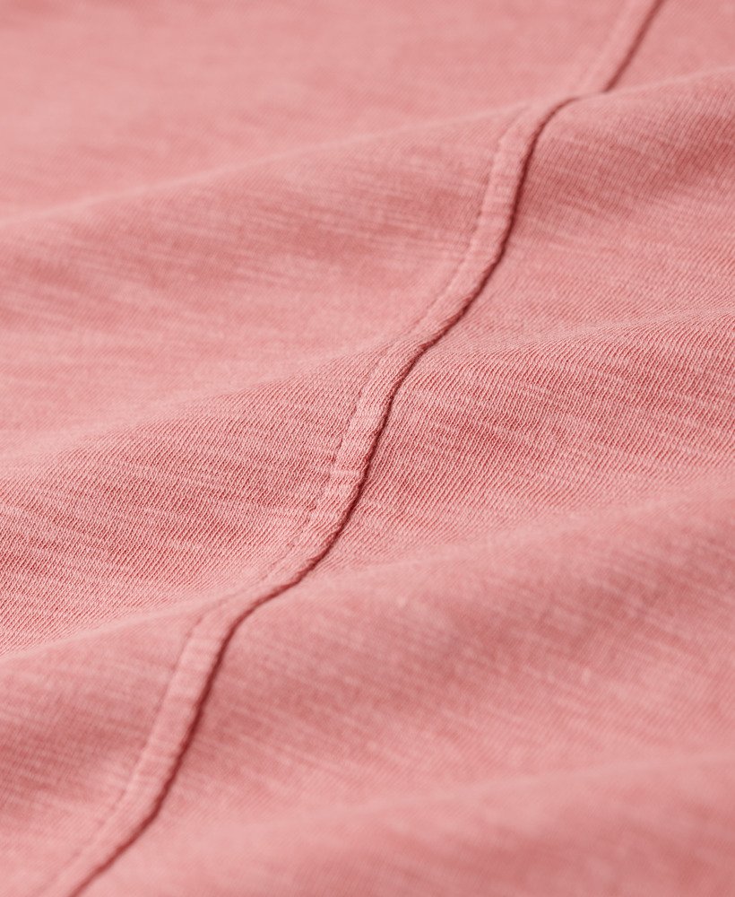 koszulka z dekoltem w serek i haftem slub w kolorze dusty rose