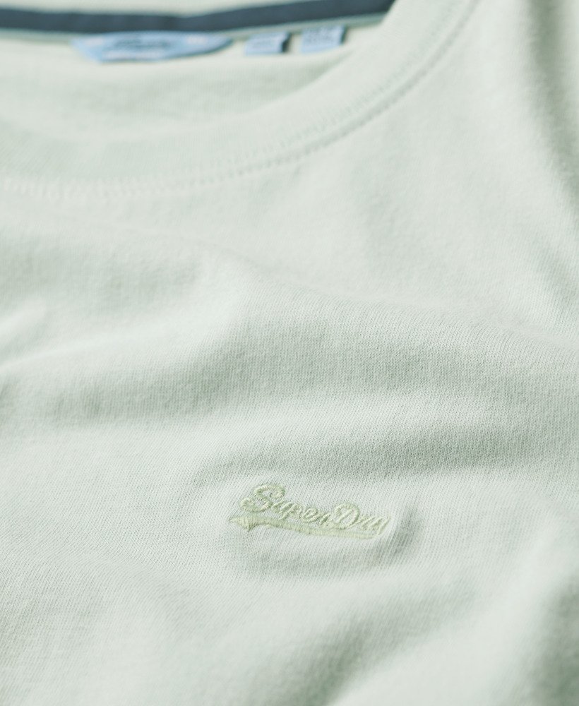 t-shirt z bawełny organicznej z haftowanym logo w stylu vintage w kolorze surf spray green
