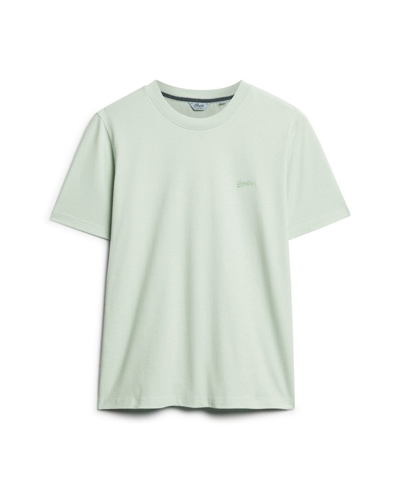 t-shirt z bawełny organicznej z haftowanym logo w stylu vintage w kolorze surf spray green