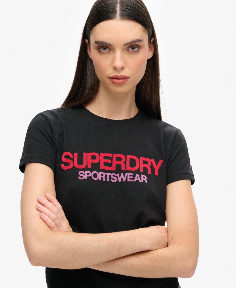 koszulka sportowa z logo dopasowana w kolorze czarnym