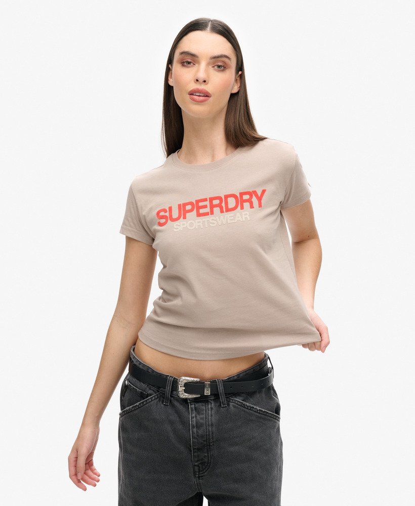 koszulka z logo sportswear o dopasowanym kroju w kolorze głębokiego beżu slub