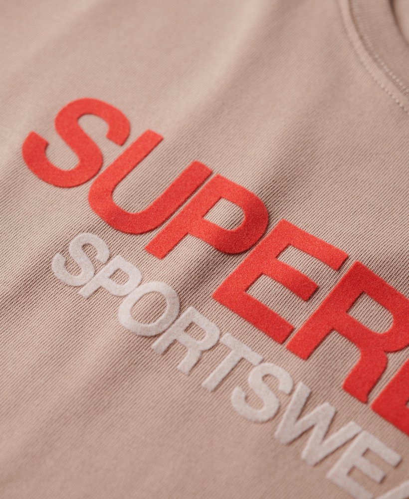 koszulka z logo sportswear o dopasowanym kroju w kolorze głębokiego beżu slub