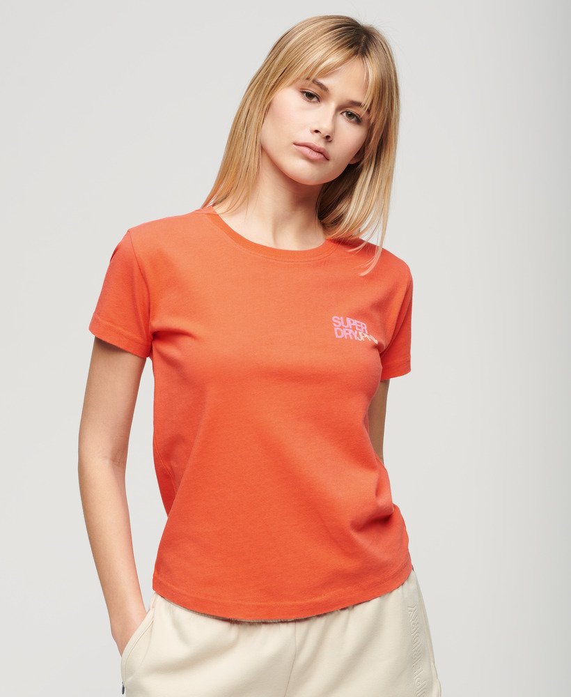 koszulka sportowa z logo o dopasowanym kroju w kolorze hot coral