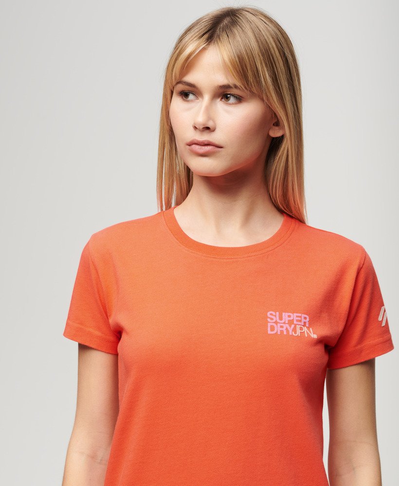 koszulka sportowa z logo o dopasowanym kroju w kolorze hot coral