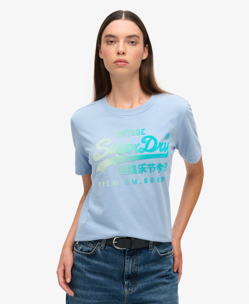 luźna koszulka z grafiką w odcieniu rodeo drive blue heather