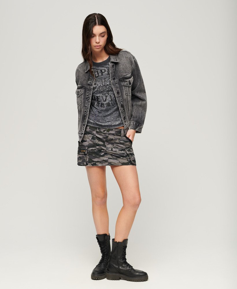 koszulka z krótkim rękawem retro rocker w kolorze czarnym