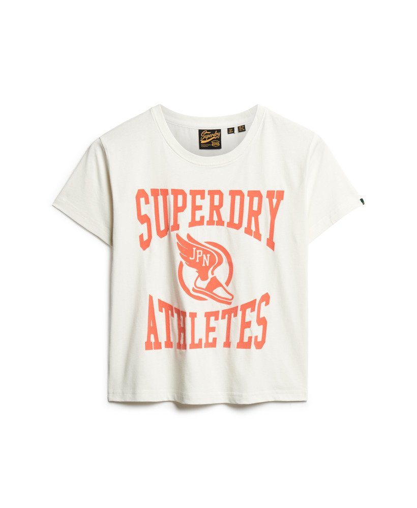 dopasowana koszulka varsity flocked w kolorze off white
