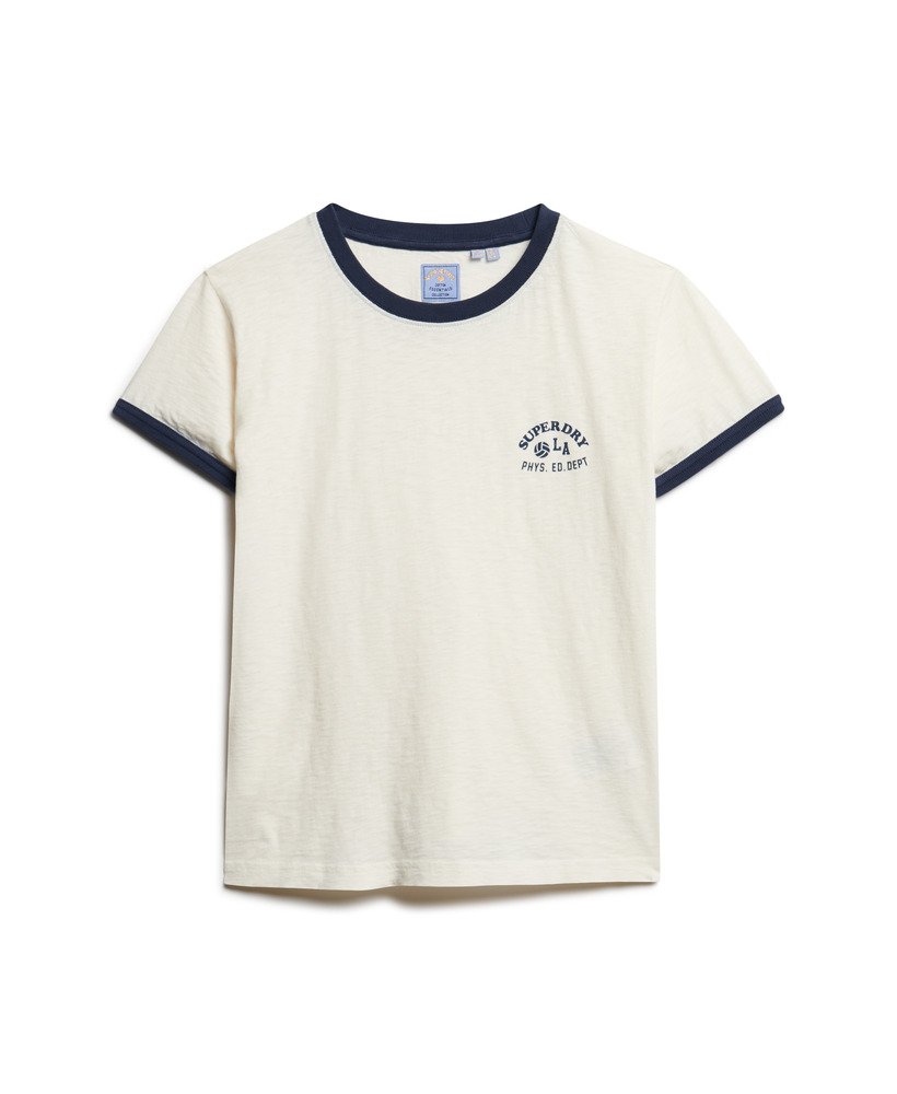 koszulka athletic essentials beach graphic ringer w kolorze off white
