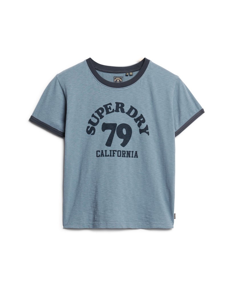 koszulka athletic essentials beach graphic ringer w kolorze wedgewood blue