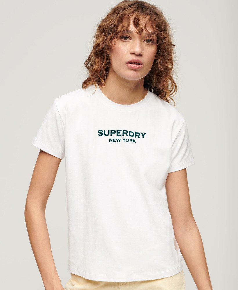koszulka z grafiką sport luxe w kolorze lśniącej bieli