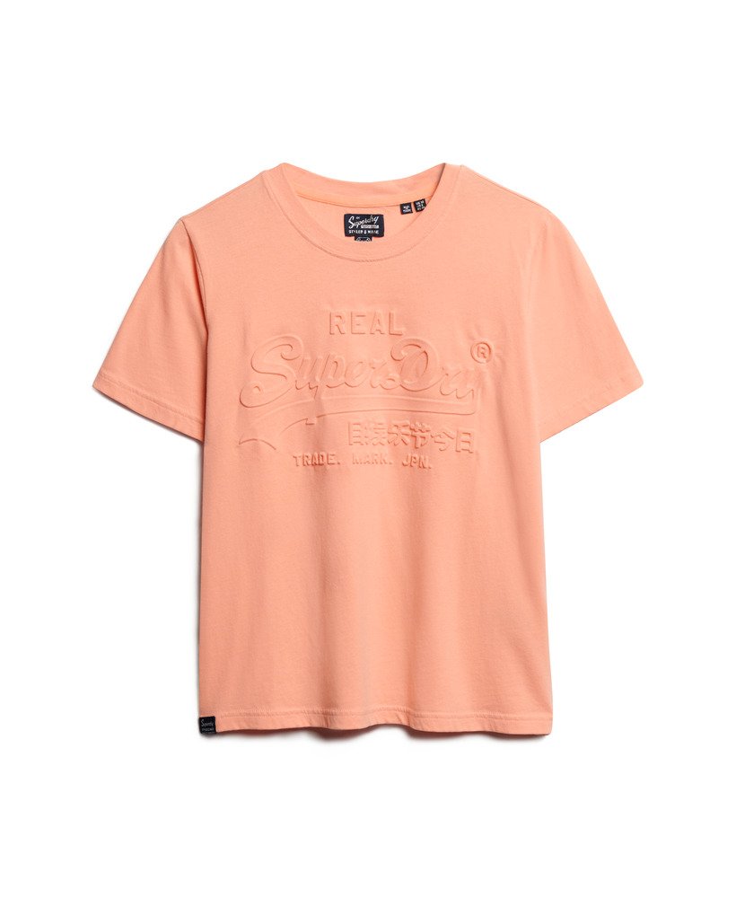 luźna koszulka z wytłoczonym wzorem w kolorze papaya punch pink
