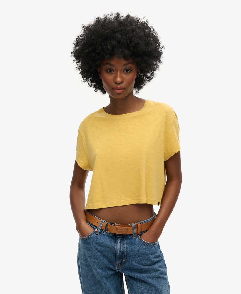 luźny krótki t-shirt w kolorze sauterne yellow