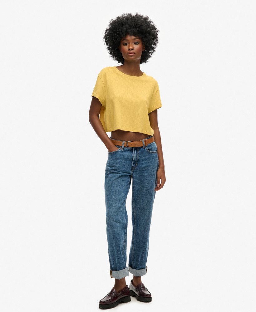luźny krótki t-shirt w kolorze sauterne yellow