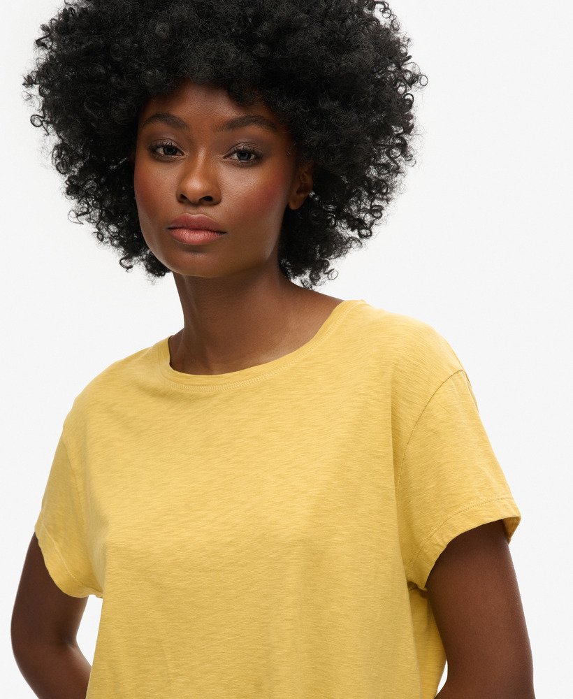 luźny krótki t-shirt w kolorze sauterne yellow