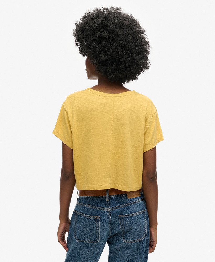 luźny krótki t-shirt w kolorze sauterne yellow