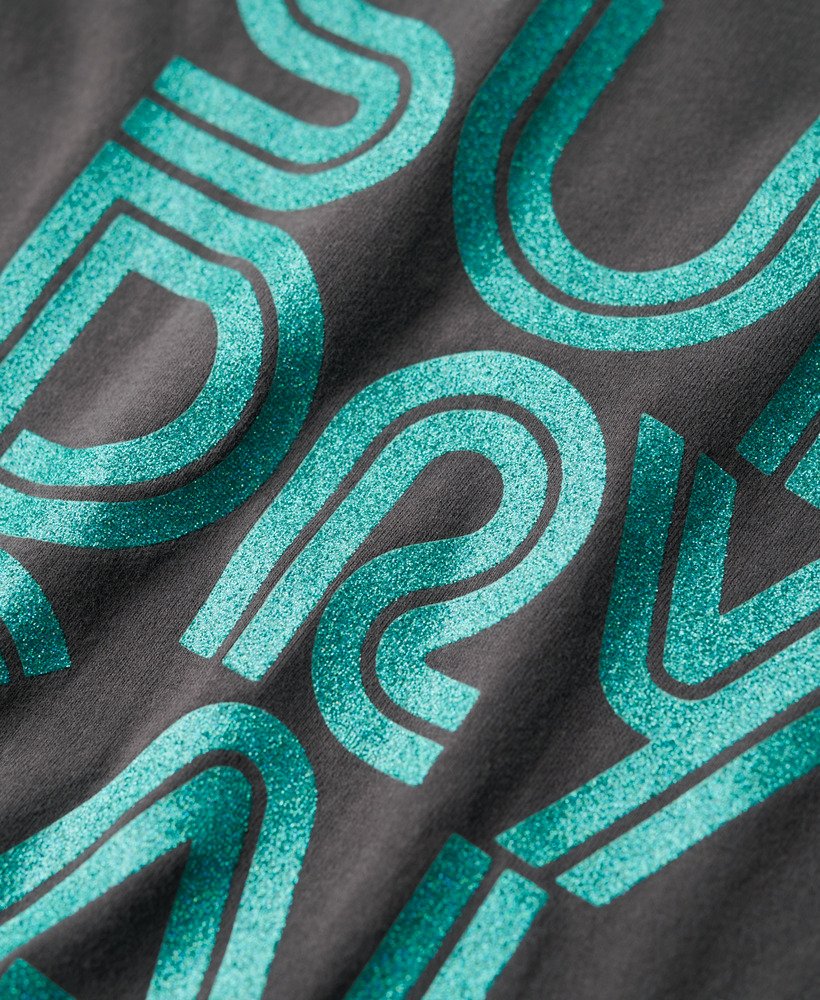 koszulka z logo retro glitter w kolorze vintage black