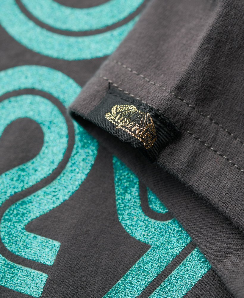 koszulka z logo retro glitter w kolorze vintage black