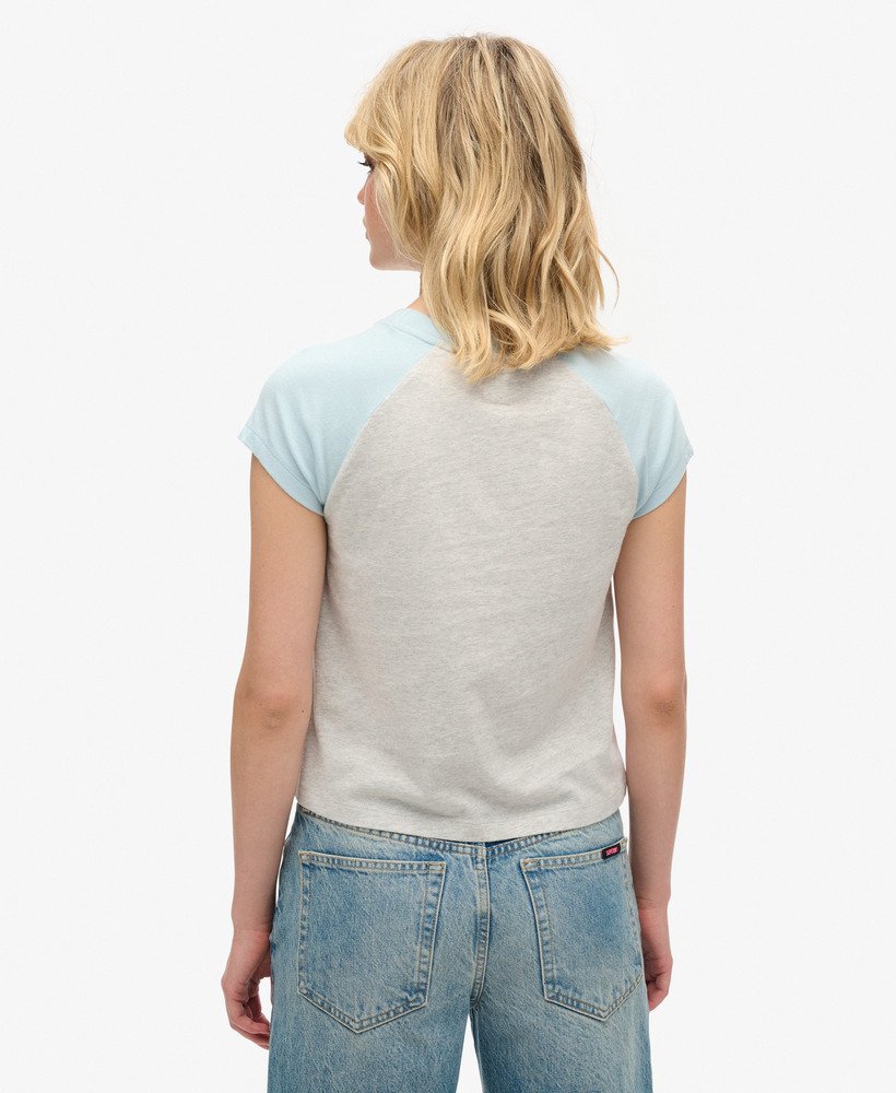 koszulka typu raglan z organicznej bawełny essential logo w kolorze zimowy bŁĘkitszary lodowcowy melanŻ