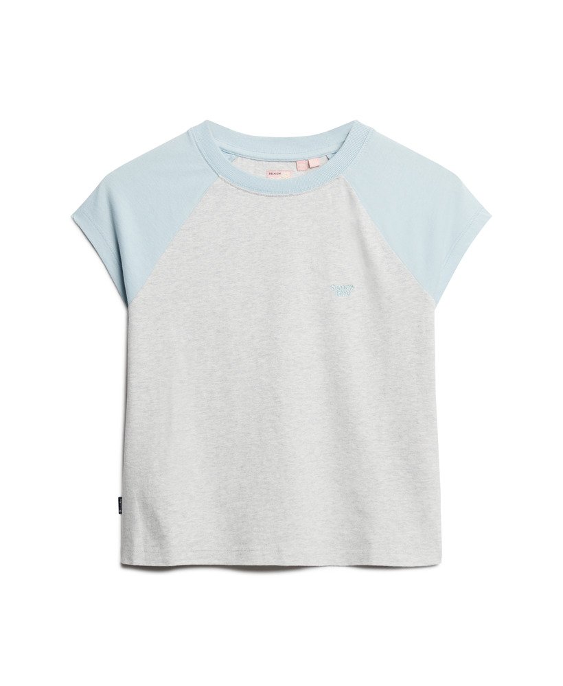 koszulka typu raglan z organicznej bawełny essential logo w kolorze zimowy bŁĘkitszary lodowcowy melanŻ