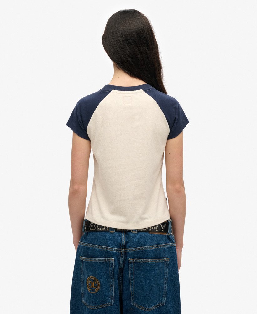 koszulka typu raglan z organicznej bawełny z logo essential w kolorze najbogatszego granatujasnego owsa melanżowego