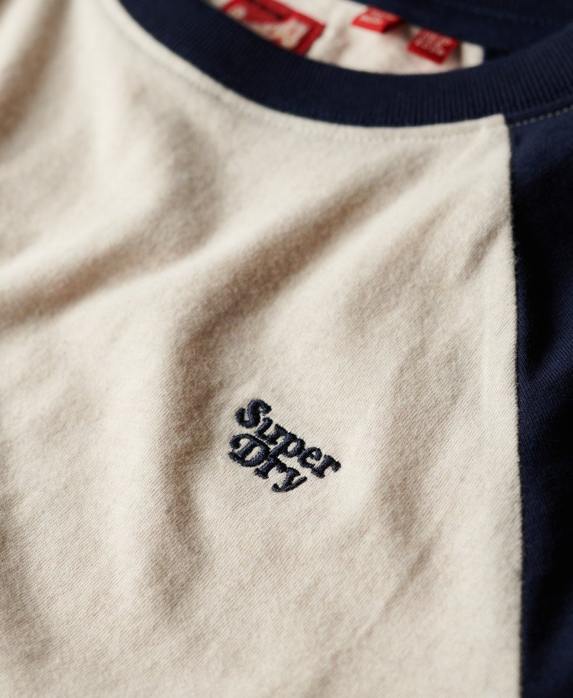 koszulka typu raglan z organicznej bawełny z logo essential w kolorze najbogatszego granatujasnego owsa melanżowego