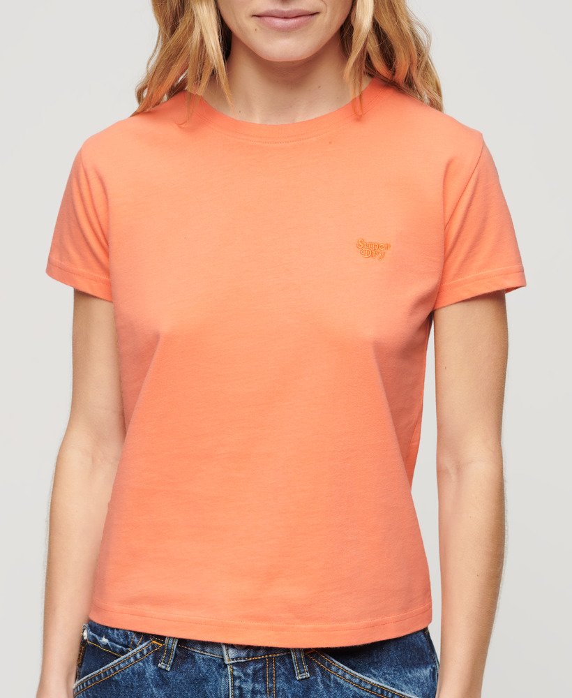 dopasowana koszulka essential logo w kolorze fusion coral