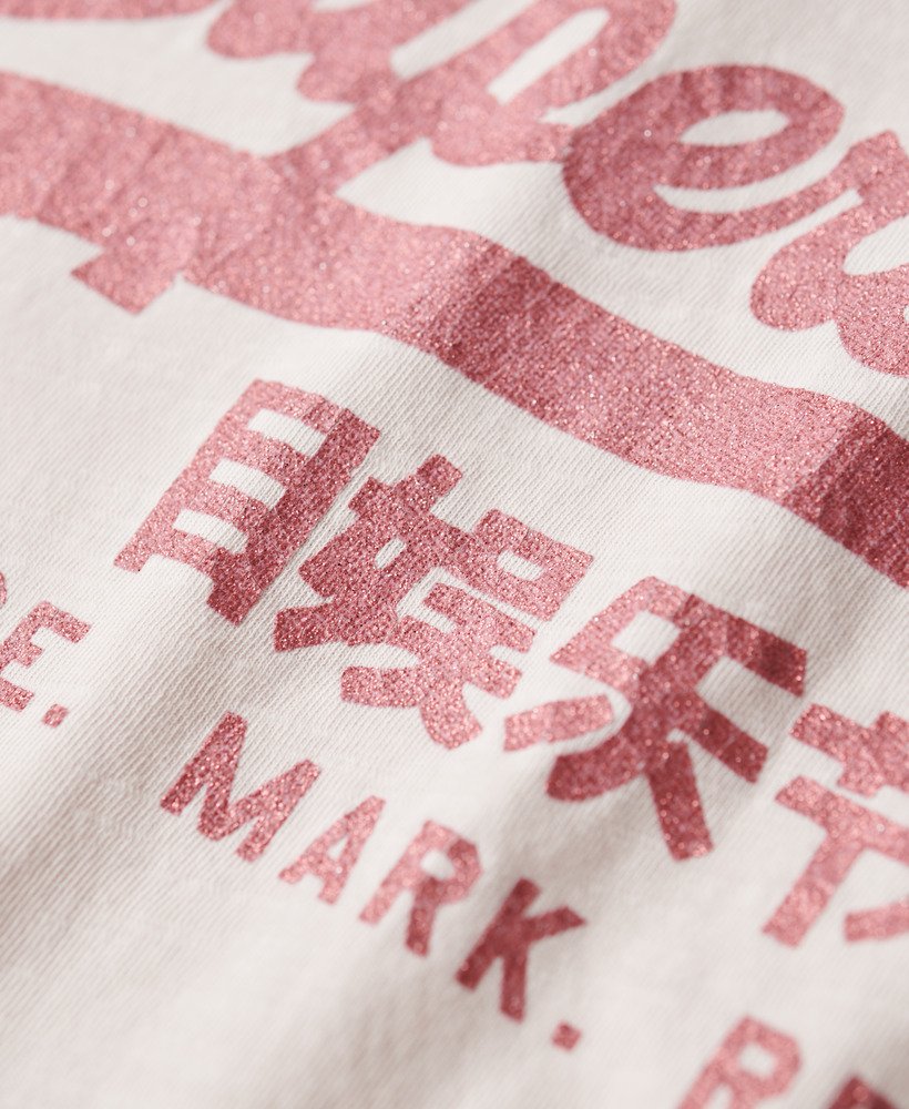 luźna koszulka z metalicznym logo w kolorze mauve chalk pink