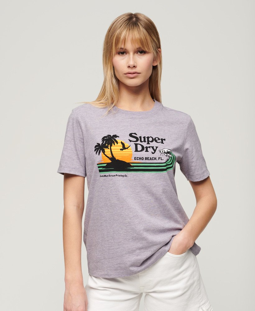 koszulka outdoor stripe relaxed t-shirt w kolorze parma violet purple marl