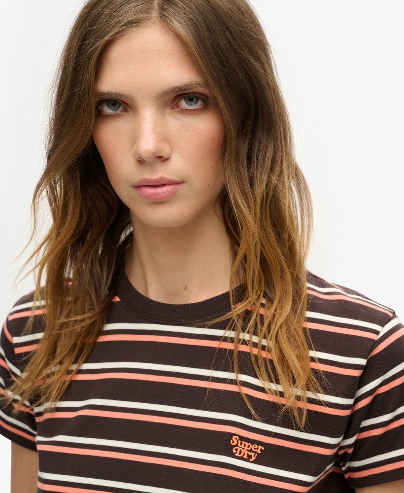 koszulka w paski essential logo w kolorze bison black striped