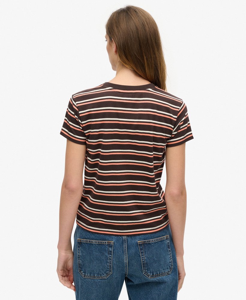 koszulka w paski essential logo w kolorze bison black striped